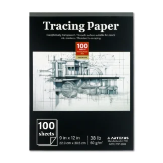 Tracing Paper for Drawing, 9 X 12'' Tracing Paper Pad, 100 Sheets Transparent Vellum Paper for Tracing Pads, 38lb/60gsm