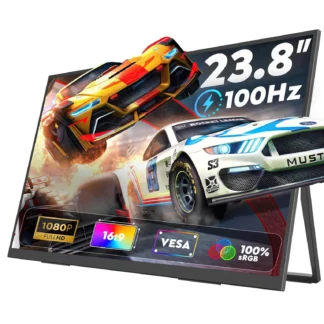 QQU 23.8 inch Portable Monitor IPS FHD 1080P 300Cd/m ² 100%SRGB Game Screen Laptop Mac Xbox PS4/5 Switch Display VESA