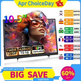 10.5 inch Portable Monitor 1280P 100%SRGB 420cd/m2 With dual speakers Mini HDMI interface For Laptop PC PS4 Game Console