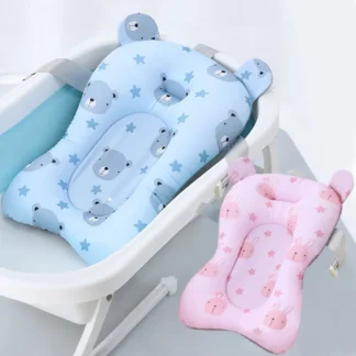 Baby Bear Shower Lying Down Stand Newborn Baby Bath Net Bathtub Sponge Suspended Bath Pad Universal Soft Pillow Care Accessories