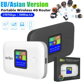 A8 Portable Wireless 4G Modem EU/Asian Version 150Mbps Wireless Portable Router 3000mAh Mobile WiFi Routers With SIM Card Slot
