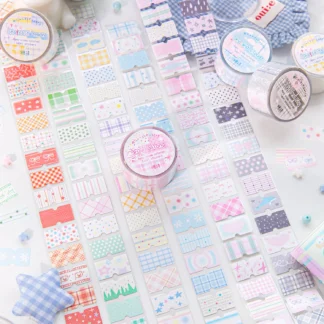 1Roll Pastel Glitter Synthetic Paper Masking Tape Scrapbook Washi Tape DIY Stationery Journaling Supplie Notebook Decoration