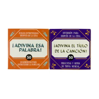 5.5x5.5cm Mini Size Spanish Word Guessing Board Game – 50 Vocabulary Name That Tune Name That Word Cards Party Game