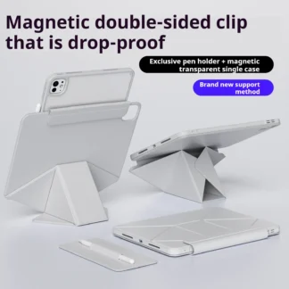 ZOYU for iPad 10/11th Increase Height Bracket Case, Magnetic Transparent back shell Cover iPad Pro 11 12.9 Air 4/5th 13 mini 6/7