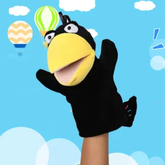 Puppets for Kids Crow Action Puppet Kids Hand Puppet Set with Working Mouth Toddler Animal Crow Plush Toy for Show Theater