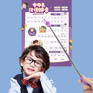 Etractable Teaching Stick Finger Design Whiteboard Pointer Handheld Presenter Finger Reading Stick Telescopic Rod Teaching Tool