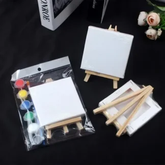 Complete Canvas Painting Kit for Kids – Includes Art Tools, Pre-Sketched Canvases & Mini Wooden Easels (Ideal Children's DayGift