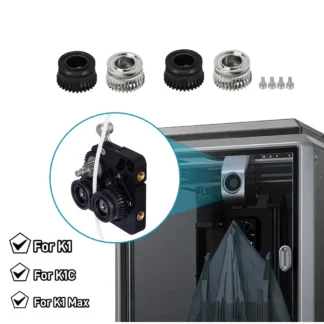 CR K1C Extruder K1 Gear All Metal Filament Drive Gear for Creality K1 Max Extruder Nickel Plated DLC Coating High Hardness Wear