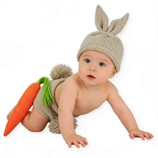 Knitting Pant Hat Radish Shooting Costume Romper Newborn Photography Props for Baby Photo Outfits Baby Photoshoot Outf