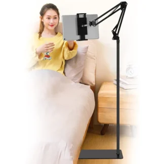 4.7 - 12.9 inch 360 Degree Rotatable Universal Adjustable Metal Tablet Floor Stand Bed Phone Holder for IPad Air 13 Pro 11 12.9
