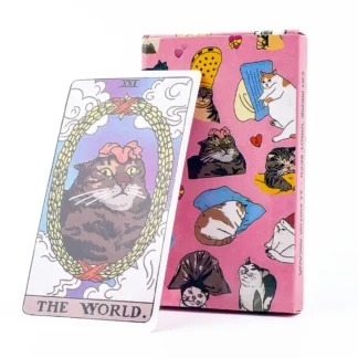 Cat Meme Tarot Deck Funny Witchy Cat Kawaii Uwu  22 Major Arcana - Perfect for Family Gathering Divination Board Game 10.3*6CM