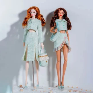 30cm Doll Clothes Accessories Fashion Premium Little Fragrance Set+Exquisite Floral Dress 1/6 Supermodel Island Holiday Dress Up