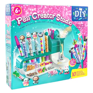 Kids DIY Pen Creator Studio Set - Educational Toy for Children to Make Custom Pens with Decorations, Craft Kit for Creativity &