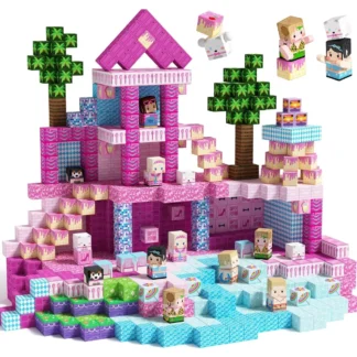 Magnetic Building Blocks Mine World Magnetic Pool Castle Villa Party Construction Brick Cube STEM Boy Girl Children Toy Set Gift