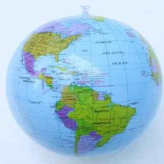 Inflatable Earth Globe Easy to Read Geography 30cm Globe Map Beach Ball for School Children Learning Playing Teacher Adult Kids.