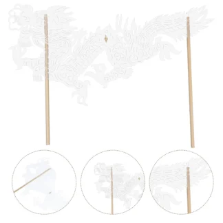 Dragon Hand Puppet DIY Craft Traditional Shadow Chinese New Year Decoration Handmade Puppet Theatre Party Prop