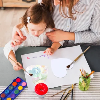 5Pcs Oil Paint Canvas Heart Shape Cotton Art Panels Thickened Artist Drawing Boards DIY Sketch Paper for Students Hobbyists