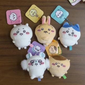 NEW 11CM Kawaii Chikawas Hachiware Usagi Angry Pun Series Plush Keychain Pendant Soft Stuffed Cartoon Plush Doll Toy Bag Pendant