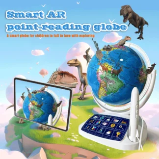 20cm smart point-reading AR world globe, with night light as a desktop ornament globe to learn geography and history