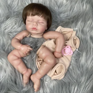 20Inch Painted Reborn Doll Kit LouLou With Rooted Hair and Cloth Body Unassembled DIY Doll Parts Toy