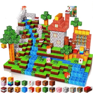 Sensory Montessori Stacking Cubes Construction Set Magnetic Building Blocks Magnet Cube Mine Set Toys Birthday Gift