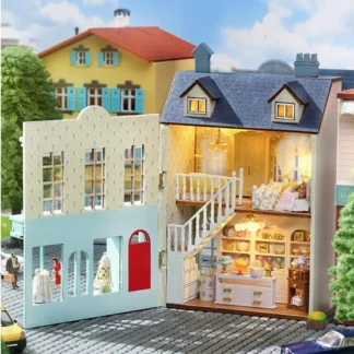 Diy Mini Wooden Dollhouse With Furniture Light Doll House Casa Miniature Items maison For Toys Girl Birthday Gifts