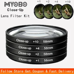 MYOBO Macro Close Up Lens Filter +1 +2 +4 +10 Filter Kit- 37 40.5 43 46 49 52 55 58 62 67 72 77 82 mm for DSLR SLR Camera Filter