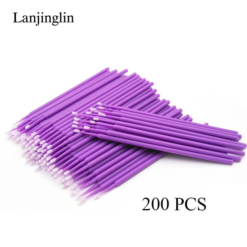 100/200pcs Eyelash Cleaning Brush Lash Extension Micro Cotton Swab Eyelashes Microbrush Beauty Makeup Clean Remover Tools - Image 12