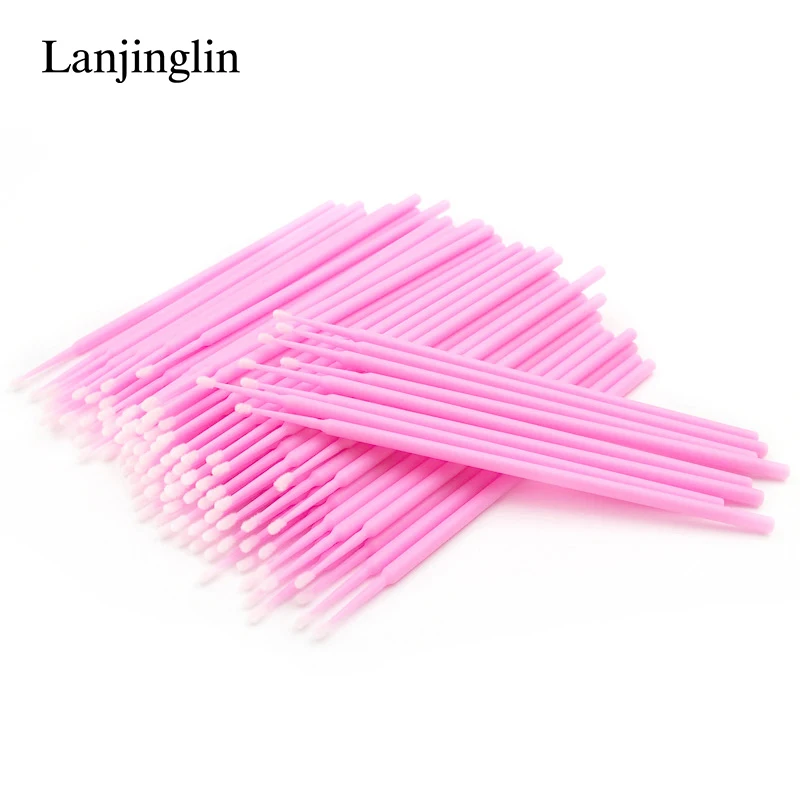 100/200pcs Eyelash Cleaning Brush Lash Extension Micro Cotton Swab Eyelashes Microbrush Beauty Makeup Clean Remover Tools - Image 5