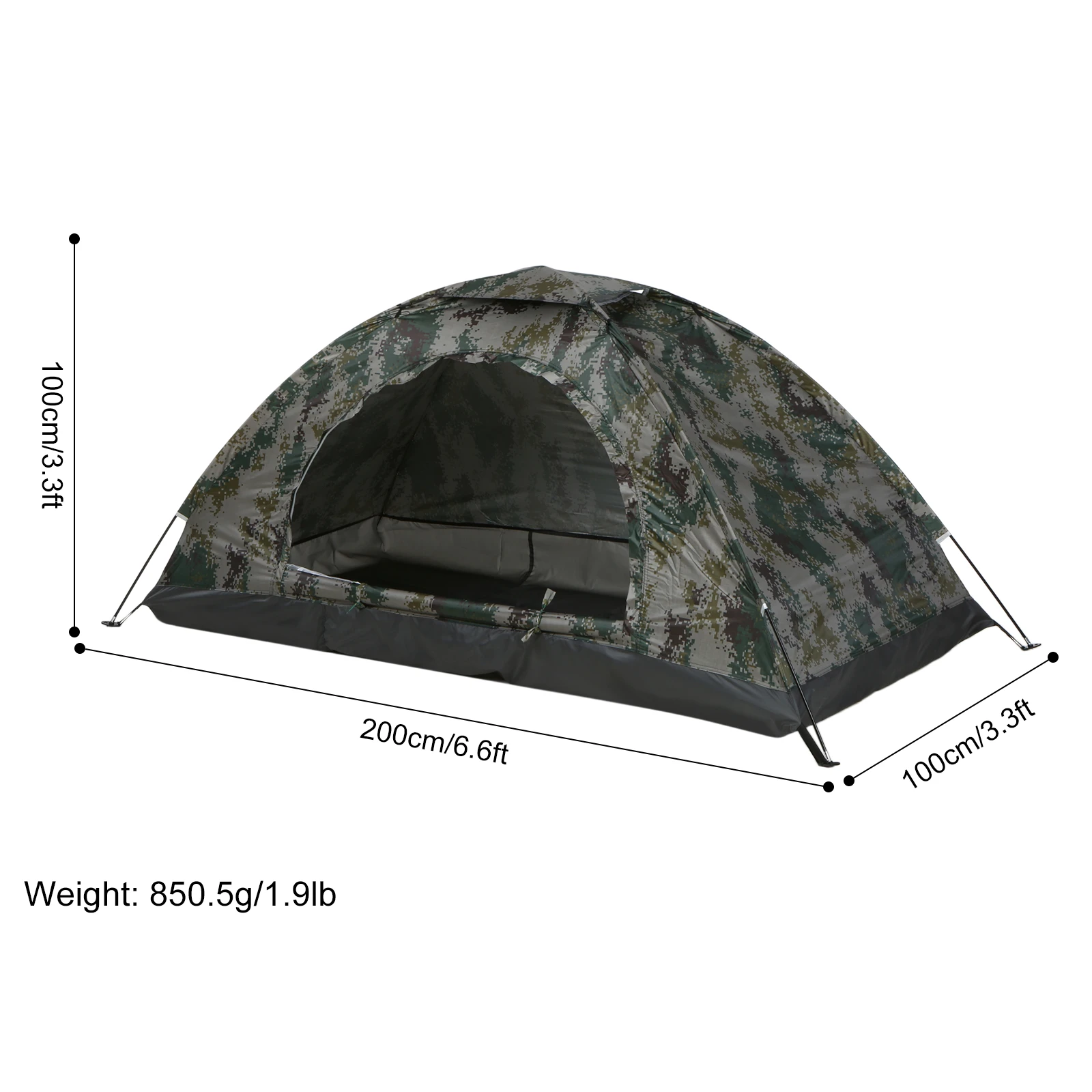 Tomshoo 1/2 Person Ultralight Camping Tent Single Layer Portable Hiking Tent Anti-UV Coating UPF 30+ for Outdoor Beach Fishing - Image 4