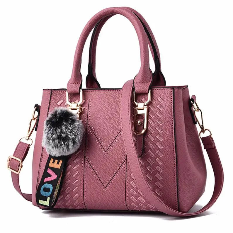 Embroidery Messenger Bags Women Leather Handbags Bags for Women Sac a Main Ladies hair ball Hand Bag - Image 14