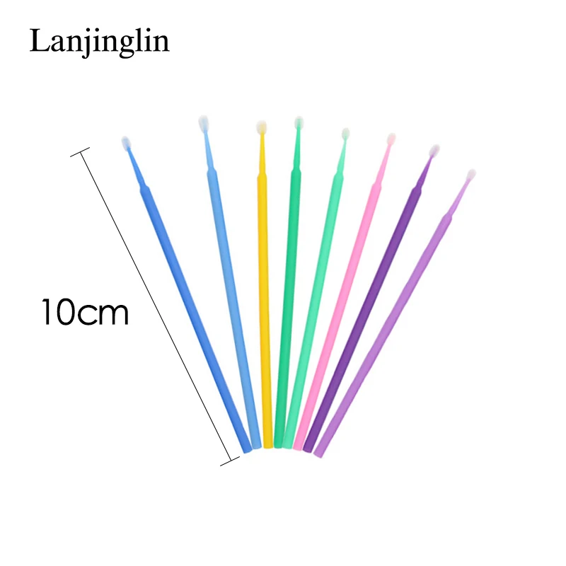100/200pcs Eyelash Cleaning Brush Lash Extension Micro Cotton Swab Eyelashes Microbrush Beauty Makeup Clean Remover Tools - Image 6