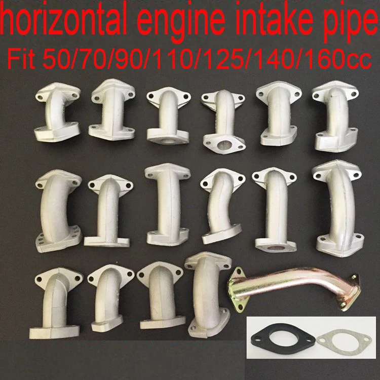 motorcycle 50cc 70cc 90cc 110cc 125cc 150cc 160cc horizontal engine intake pipe manifold sunl falcon ATV quad dirt pit bike