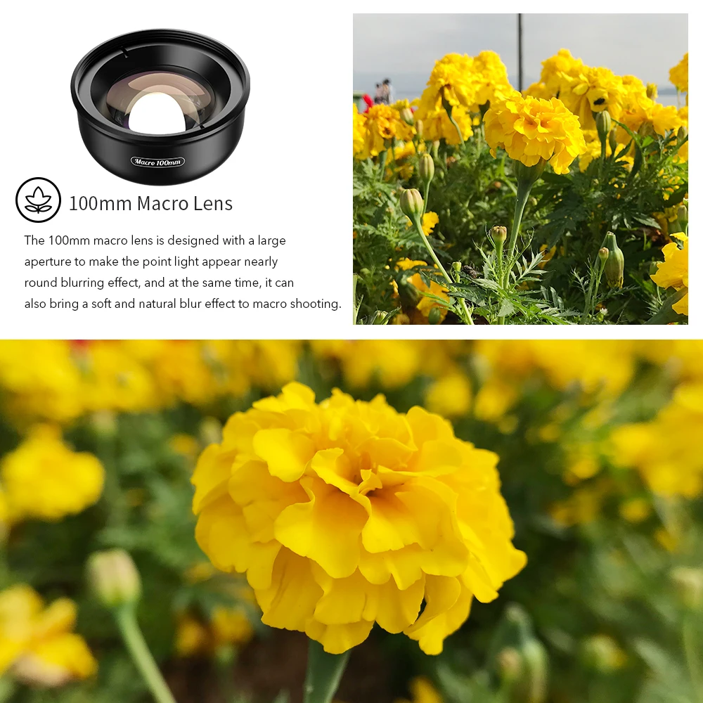 APEXEL Camera Phone Lens 100mm Macro Mobile Lens 4K HD Macro Camcorder Lenses+CPL+Star Filter for iPhone Samsung all Smartphone - Image 3