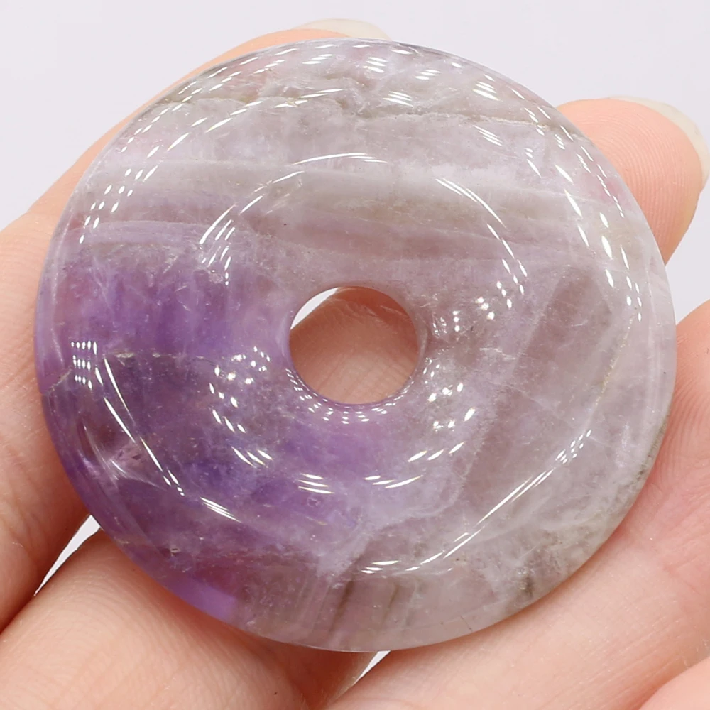 1PC Natural Stone Big Hole Beads Charms Rose Quartz Crystal Agates Pendant for Jewelry Making DIY Necklace Earring Accessories - Image 5