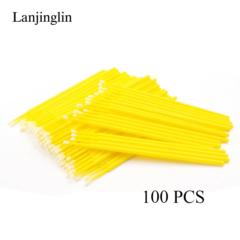 100/200pcs Eyelash Cleaning Brush Lash Extension Micro Cotton Swab Eyelashes Microbrush Beauty Makeup Clean Remover Tools - Image 7