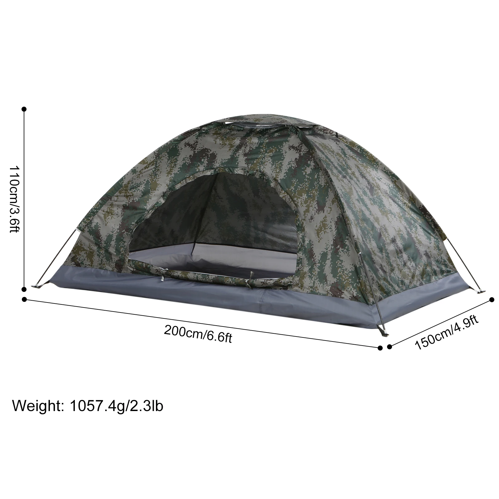 Tomshoo 1/2 Person Ultralight Camping Tent Single Layer Portable Hiking Tent Anti-UV Coating UPF 30+ for Outdoor Beach Fishing - Image 3
