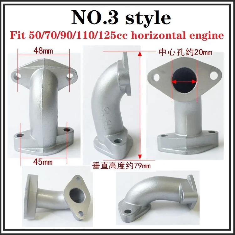 motorcycle 50cc 70cc 90cc 110cc 125cc 150cc 160cc horizontal engine intake pipe manifold sunl falcon ATV quad dirt pit bike - Image 3