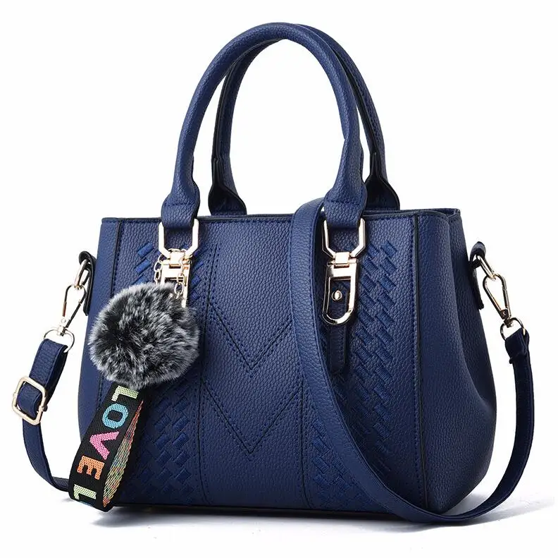 Embroidery Messenger Bags Women Leather Handbags Bags for Women Sac a Main Ladies hair ball Hand Bag - Image 7