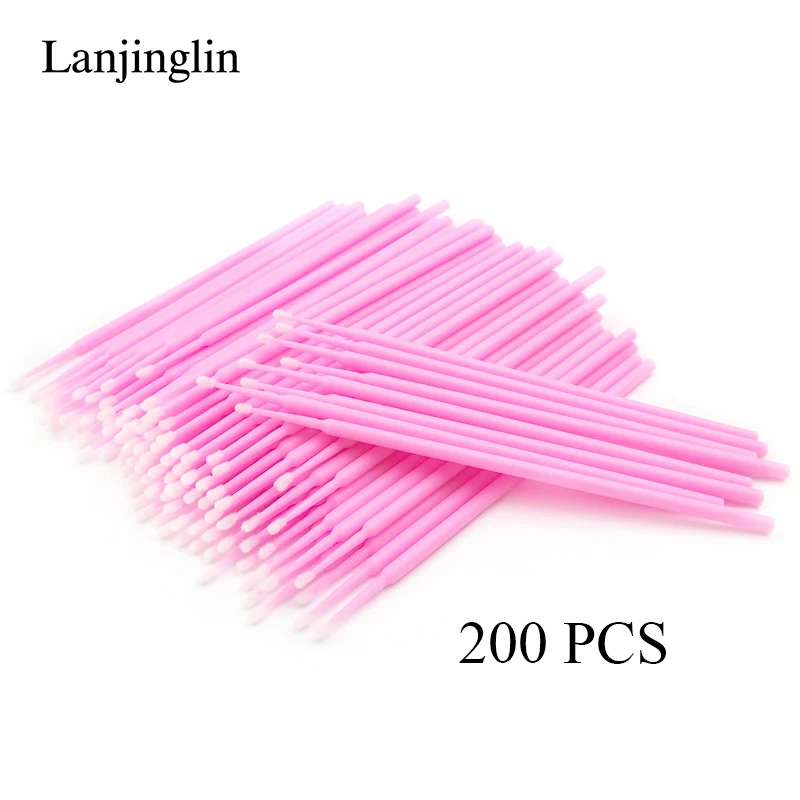 100/200pcs Eyelash Cleaning Brush Lash Extension Micro Cotton Swab Eyelashes Microbrush Beauty Makeup Clean Remover Tools - Image 16