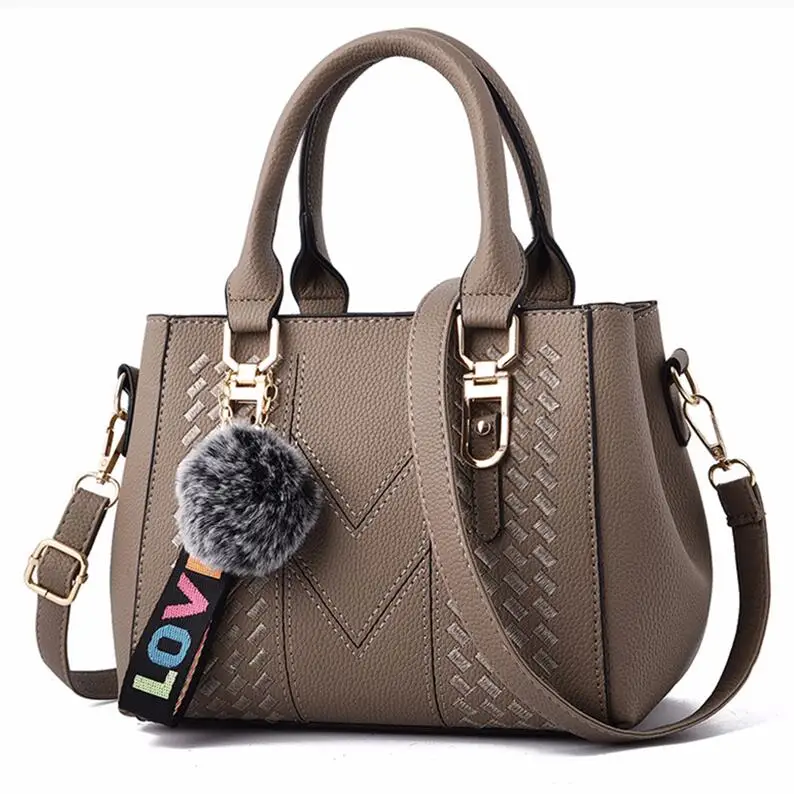 Embroidery Messenger Bags Women Leather Handbags Bags for Women Sac a Main Ladies hair ball Hand Bag - Image 10