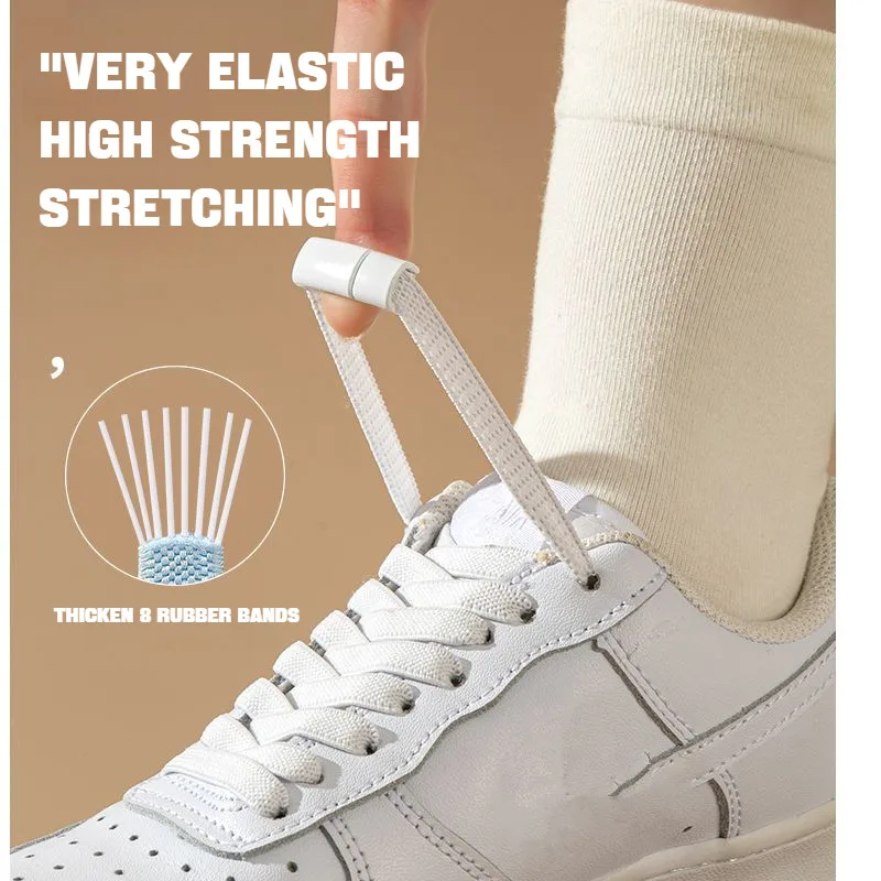 Elastic Laces Sneakers Boots Magnetic Lock Shoelaces without ties Flat No Tie Shoelace Rubber Bands for Shoes Accessories 1Pair - Image 4