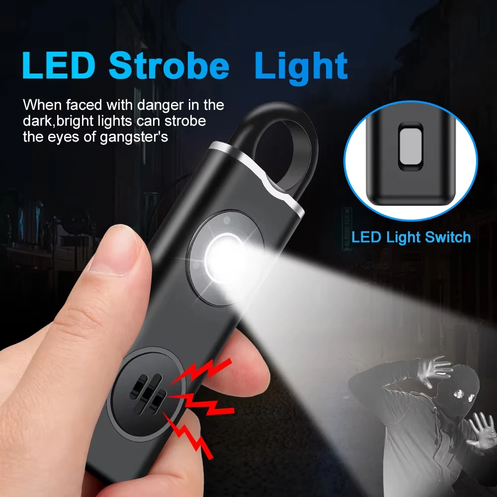 Hollarm Self Defense Personal Alarm for Women, Children, Elderly 130dB Siren Loud Rechargeable Keychain Alarm with LED Light - Image 4