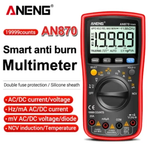 ANENG AN870 Smart Multimeter Digital Profesional 19999 Counts AC Voltage Tester Current NCV Capacitance Resistance Ohm Test Tool
