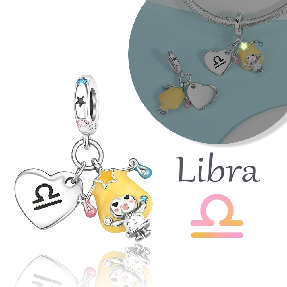 925 Sterling Silver 12 Months Birthstone Heart-shaped Beads Charms Fit Original Bracelet Charm Beads Necklace Diy Female Jewelry - Image 17