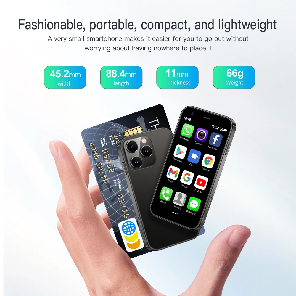 SERVO 15SE Mini Smartphone 3G WCDMA Android System WiFi Hotspot Play Store 3.0" Display Small Palm Smart Phones Dual SIM Standby - Image 5