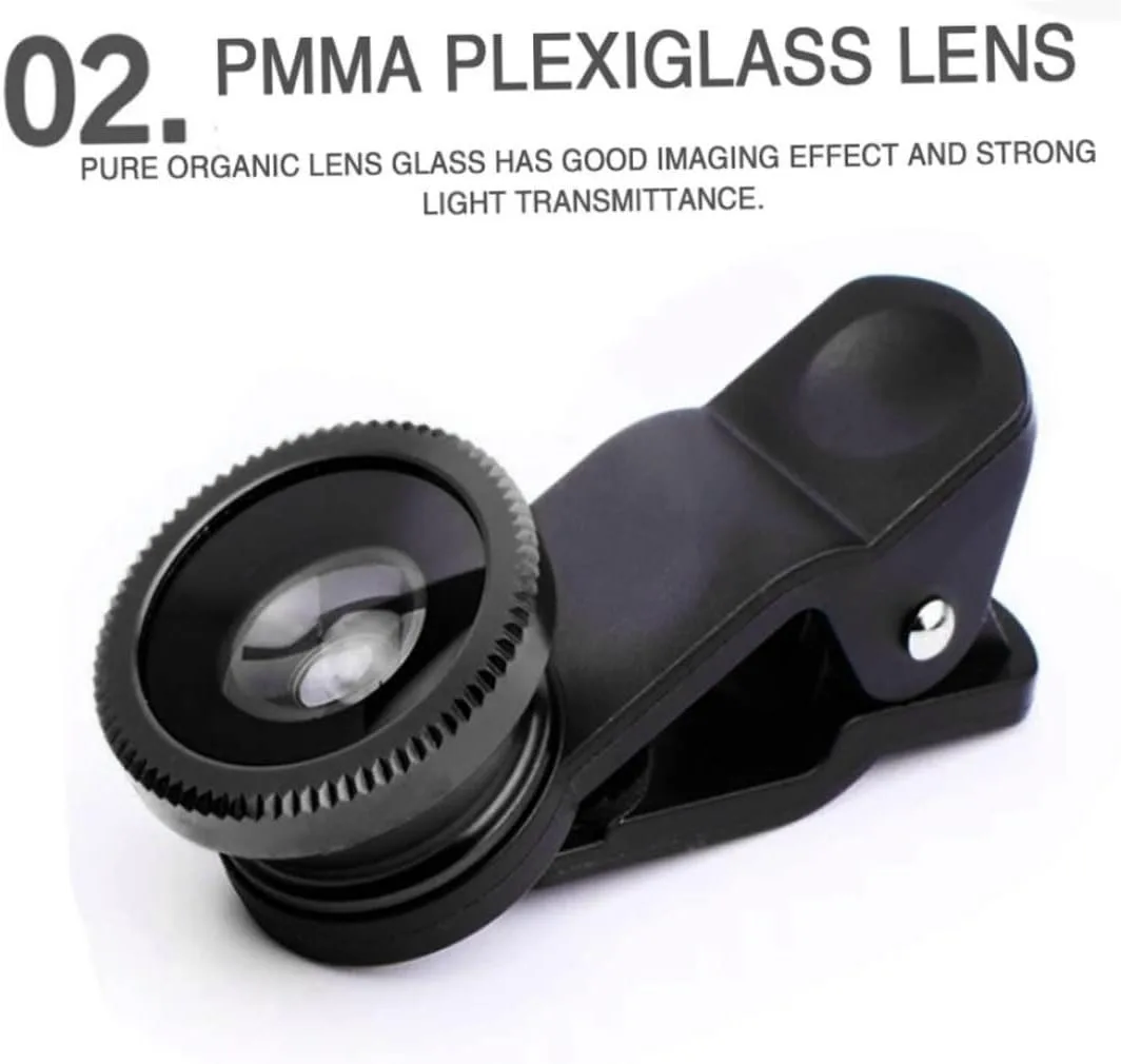 1 Set 3In1 Mobile Phone Fish Eye+Wide Angle+Macro Lightweight Camera Lens For Universal Cell Phone - Image 3