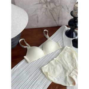 Hot Sale Sexy Letter Rhinestone Strap Bra Set Seamless Thin Summer Light Push Up Anti Sagging Comfortable Women Lingerie Set