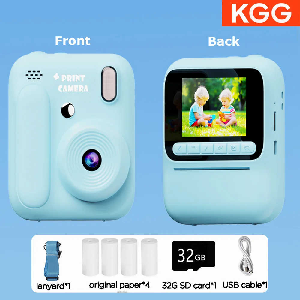 Color Printing Camera Kids Instant Camera 32GB 1080P Thermal Print Digital Camera Print Photo Video Games Music Children Gift - Image 31