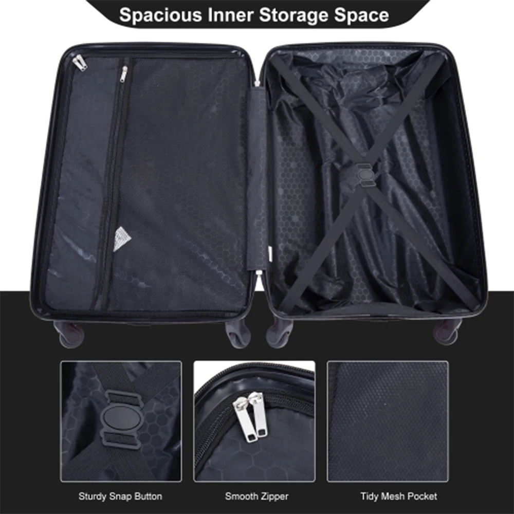 Travelhouse Luggage set 4-Piece ABS Suitcase With Spinner Wheels,24 Inch and 28 Inch with TSA Lock,16,20 inche Carry on Luggage - Image 3